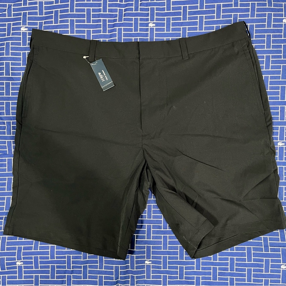 J. Crew Black Flat Front (Tech) Shorts Size 38 9 Inch Inseam